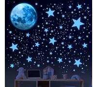 495 Pièces Etoiles Phosphorescentes Plafond Lune Et Etoiles Lumineuses Autocollants Stickers Muraux Enfants Etoile Fluorescente pour Fille Garcon pépinière Chambres Plafond Décoration