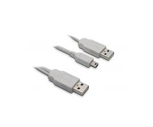 495217 Câble USB A mâle/mini USB 2.0 en Y 1 m - blanc