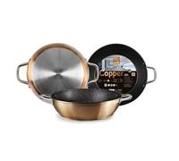 IBILI - Poêle Honda avec 2 poignées Natura Copper, 28 cm, Aluminium, Antiadhésif style pierre, Compatible avec l’induction