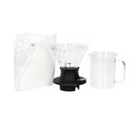 HARIO Start-Stop SSD-5012-B Dripper Set de 200 ml avec filtre à main Noir