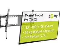 49930 Pro Support Mural Tv Inclinable Pour Ecrans/Televiseurs De 43-100 Pouces (109-254 Cm) - Fixation Murale Tv Avec Une Capacité De Charge Max. 70 Kg Accroche Television Vesa 400X400. Noir