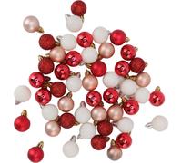 49pcs Mini-boule de No?l -Ornements Shatter -Sens Brillant coloré pour��la d?coration de mariage de vacances rouge blanc rose