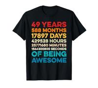 49th Birthday 49 Years of Being Awesome Vintage 49 Years Old T-Shirt