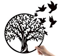 49x49cm Art Mural Arbre de Vie Noir en métal, Art de l'arbre de Vie, Arbre de vie en métal Décoration, pour Cadeau Intérieur Cadeau Extérieur Jardin Maison Décoration