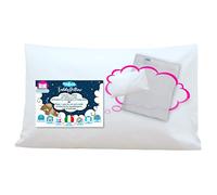 4BABIES- Set Oreiller Plus Taie de Coussin pour Lit Bébé 40x60 - Made in Italy - Certificat Oeko-TEX - Taie d’Oreiller avec Fermeture à enveloppe 100% Pur Coton - Coussin+TAIE Blanche