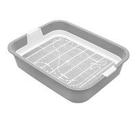 4BIG.fun Bac à sable pour chatons Lapin Plateau de toilette pour petits animaux avec passoire de nettoyage Chatons Chiot Cochon d'Inde Furets Rats Lapin Chinchilla Facile à nettoyer