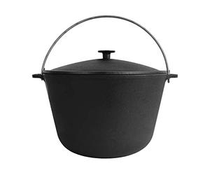 4BIG.fun Chaudron 8 l | Kazan avec couvercle Dutch Oven | Casserole ronde en fonte avec couvercle | Asia Wok Kasan pour cuisinières à induction, cuisine, camping, jardin, barbecue