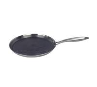 4BIG.fun Poêle à crêpes en acier inoxydable - Diamètre : 24 cm - Pour plaques à induction - Structure en nid d'abeille