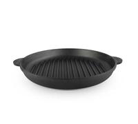 4BIG.fun Poêle à griller en fonte de 28 cm de diamètre, avec deux poignées