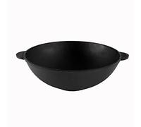 4BIG.fun Poêle Wok en Fonte 3,7 L - Ø 28 cm - Compatible Avec Induction - Cocotte Asia