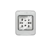 4Box 4B.ip55.h21 Récipient IP55 Prise complète Side 250 V Gris