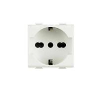 4box - Prise électrique type P40 2P+T compatible avec Bticino® Matix™. Permet de connecter une prise Schuko ou une prise de 10 ou 16 A sans adaptateurs. Installation facile. Couleur : blanc