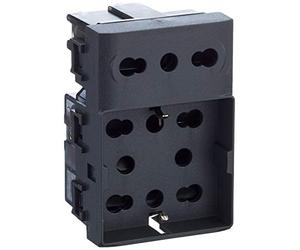 4box - Prise encastrée Side XL Compatible avec Bticino® LivingLightTM 4 Prises en 1 : Permet de connecter Une fiche schuko et Une fiche 10/16A ou Trois Prises 10/16A. Couleur Anthracite