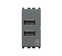 4Box Prise USB 2.4 A compatible avec Vimar Arkè Gris