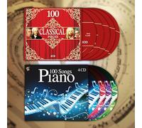 4CD 100 Songs Piano : Bach, Mozart, Chopin, Schumann - 100 morceaux de musique classique, baroque, romantique, musique pour piano et cordes