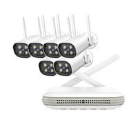 4CH 8CH NVR Kit de caméra sans Fil sécurité extérieure 4K 5MP 3MP IP détection Visage CCTV Mini système Surveillance vidéo(1T,WiFi 3MP 6PCS)