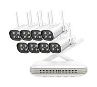 4CH 8CH NVR Kit de caméra sans Fil sécurité extérieure 4K 5MP 3MP IP détection Visage CCTV Mini système Surveillance vidéo(1T,WiFi 3MP 8PCS)