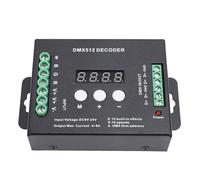 4CH RGBW LED Decoder DMX512 Controller, Digital Display Constant Voltage Decoder with 15 Built - In Effects for Stage Lighting, DC9V-24V Input, 192W/384W Max Power