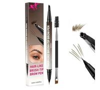 4D Brow Pen, 2-in-1 Dual-Ended Eyebrow Pen, for Natural,All-Day Eyebrow & Eyeliner Perfection,Hardpointing Achieve Perfect Brows, Long Lasting Waterproof (Light Brown)