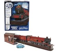 4D Build - Harry Potter, Hogwarts Express, 3D-Puzzle der magischen Eisenbahn aus hochwertigem Karton, 181 Teile, für Fans der magischen Abenteuerserie AB 12 Jahren, Rot/Schwarz
