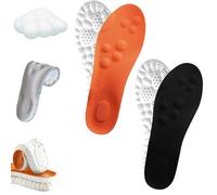4D Cloud Soles Semelles en mousse à mémoire de forme pour homme et femme - Soutien de la voûte plantaire avec massage par acupression pour soulager les douleurs aux pieds (2 pairs-H, hommes 6,5-7,5