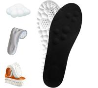 4D Cloud Soles Semelles en mousse à mémoire de forme pour homme et femme - Soutien de la voûte plantaire avec massage par acupression pour soulager les douleurs aux pieds (noir, hommes 5-6/femmes 6-7)