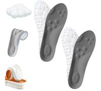 4D Cloud Soles Semelles en mousse à mémoire de forme pour homme et femme - Soutien de la voûte plantaire avec massage par acupression pour soulager les douleurs aux pieds (2 paires B, hommes 6,5-7,5