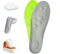 4D Cloud Soles Semelles en mousse à mémoire de forme pour homme et femme - Soutien de la voûte plantaire avec massage par acupression pour soulager les douleurs aux pieds (vert, hommes 5-6/femmes 6-7)