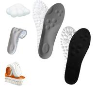 4D Cloud Soles Semelles en mousse à mémoire de forme pour homme et femme - Soutien de la voûte plantaire avec massage par acupression pour soulager les douleurs aux pieds (2 pairs-E, hommes 6,5-7,5