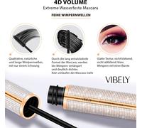4D Extreme Mascara Volume Résistant à l'Eau Noir avec Brosse Silicone