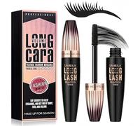4D Fibre Soie Mascara, allongement de cils extra long et mascara volume，Noir Intense, Tenue Longue Durée, Effet Faux Cils Naturel Sans Paquets