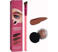 4D Hair Stroke Brow Stamp Brush, Multifunction Ultra-thin Angled Realistic Eyebrow Brush, Rhombus Angled Eyebrow Brush,Eye Brow Concealer Contour Brush (Light Brown)
