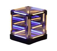 4D Infinite Mirror Cube LED Lamp, Touch Dimmable Rechargeable Abyss Night