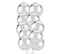 4d Round Sphere en Aluminium Ballouss de la fête de Haute qualité décorations de fête réutilisables pour Le Mariage Anniversaire Douche Nuptiale Golden Silver Bird Horse 10inch (20 pcs Argent)