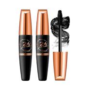 4D Waterproof Silk Fibre de soie épaisse et longitudinale, Mascara en fibre de soie 4D, extension de cils liquides longue durée 24H, volume résistant aux salissures, résistant à la saleté (noir, 2