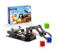 4DOF Kit bras robot pour enfants, compatible avec Arduino IDE, programmation ESP32 Smart Robot Arm Building Kit STEM Jouet éducatif avec joystick et contrôle d'application Web pour enfants à partir de