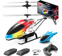 4DRC M5 Hélicoptère télécommandé pour débutants, Jouet hélicoptère RC d'intérieur avec éclairage LED, hélicoptère RC, 3,5 Ch avec Fonction Gyroscope, 2 Batteries, pour Les Débutants et Les Enfants
