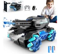 4DRC Y1 Char RC Qui Tire, Voiture acrobatique RC à contrôle par Geste avec lumières et Musique, Char à contrôle à Distance tirant des balles d'eau, Jouet pour garçons 6-12 Ans, Cadeau d'anniversaire