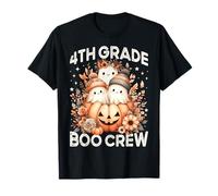 4e année Boo Crew Teacher Halloween Floral Ghost Pumpkin T-Shirt