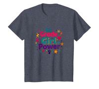 4e année Girl Power : autonomiser Les Jeunes apprenants T-Shirt, Enfant, Bleu Chiné, 4 Ans