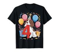 4e anniversaire garçon fille 4 ans quatre anglais Springer Spaniel T-Shirt