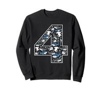4ème Anniversaire 4 Ans Requin garçon Fille Poisson Sweatshirt