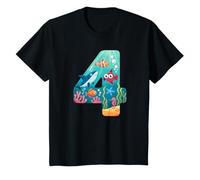 4ème Anniversaire Animaux de l'océan et de la mer Requin Enfants 4 Ans T-Shirt