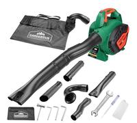 3en1 Aspirateur feuilles à essence 26cm3 Souffleur broyeur avec sac collecteur 45L jardin feuilles