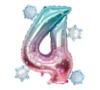 4er Anniversaire Fille Ballon, Ballon Anniversaire 4 Ans, Ballons Flocon de Neige, Ballons D'anniversaire Numéro 4, Convient pour Les Fêtes D'anniversaire de Filles, Les Mariages, Noël
