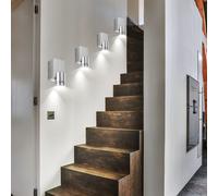 4er Ensemble LED Mur Spot la Vie Chambre Aluminium Lampes Escalier Brossé