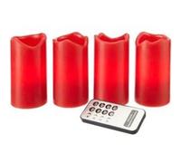 4er Led Wachskerzen-Set Rot Incolore G