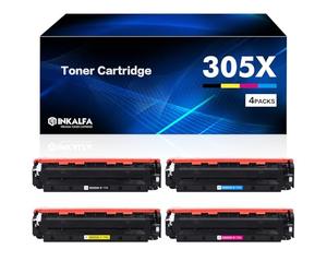 4er Pack Compatible 305X CE410X 305A CE410A Cartouche de Toner pour HP LaserJet Pro 400 Color M475dn M475dw M451dn M451nw M451dw M351a M375nw Drucker - Noir Cyan Jaune Magenta