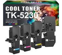 4er-Pack Toner de Rechange pour Kyocera Ecosys P5021cdn M5521cdw | M5521cdn P5021cdw TK-5230K TK5230 TK-5230 TK-5230C TK-5230Y TK-5230M (Noir, Cyan, Jaune, Magenta, Lot de 4)