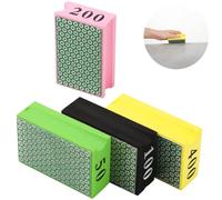4er-Set handgeführter Polierpads, diamantbeschichtet, Körnung 50/100/200/400, Diamantschleifpads mit Schaumstoffrückseite für Stein, Keramik, Glas, Marmor und Granit
